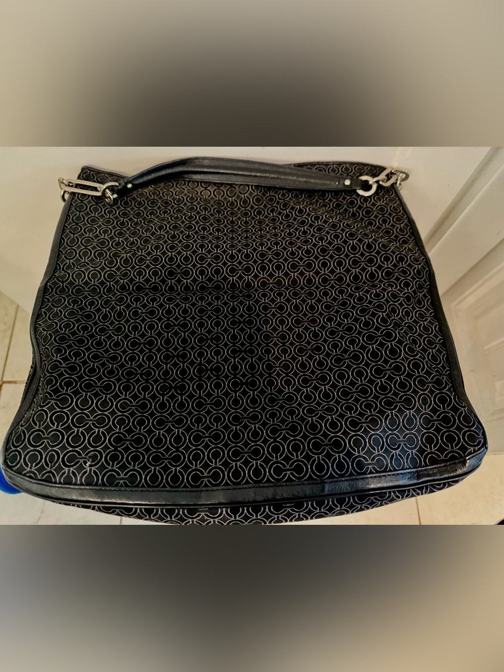 Coach Black Patterned Shoulder Bag with Silver-Tone Hardware - Picture 2 of 9